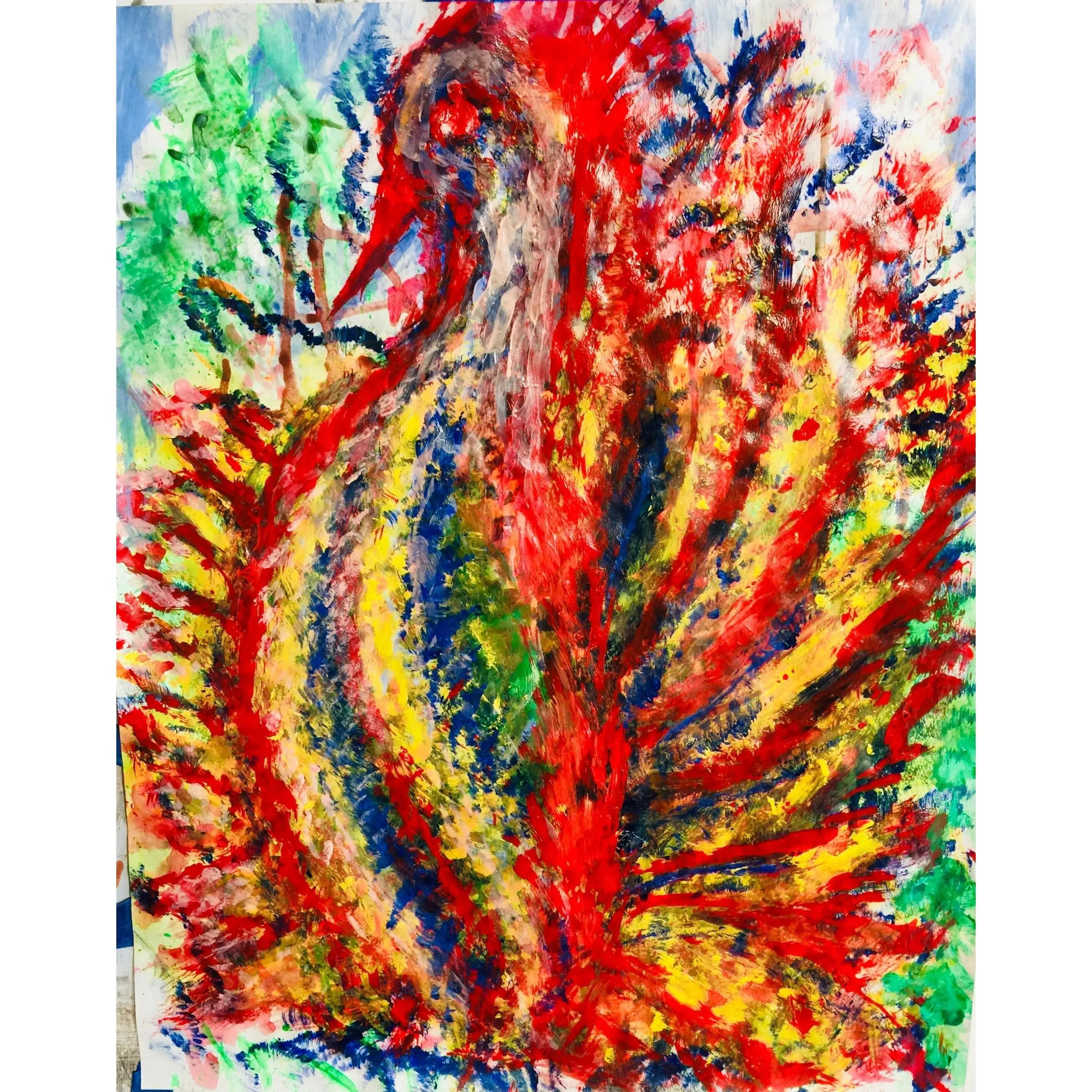 Peacock Panoply Abstract Wall Art Painting