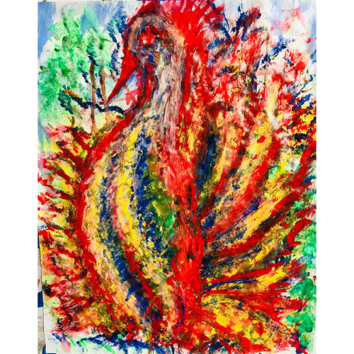 Peacock Panoply Abstract Wall Art Painting